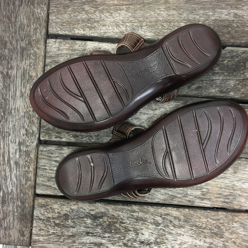 Clarks Bendable Slip On Open Toe Wedge - image 5